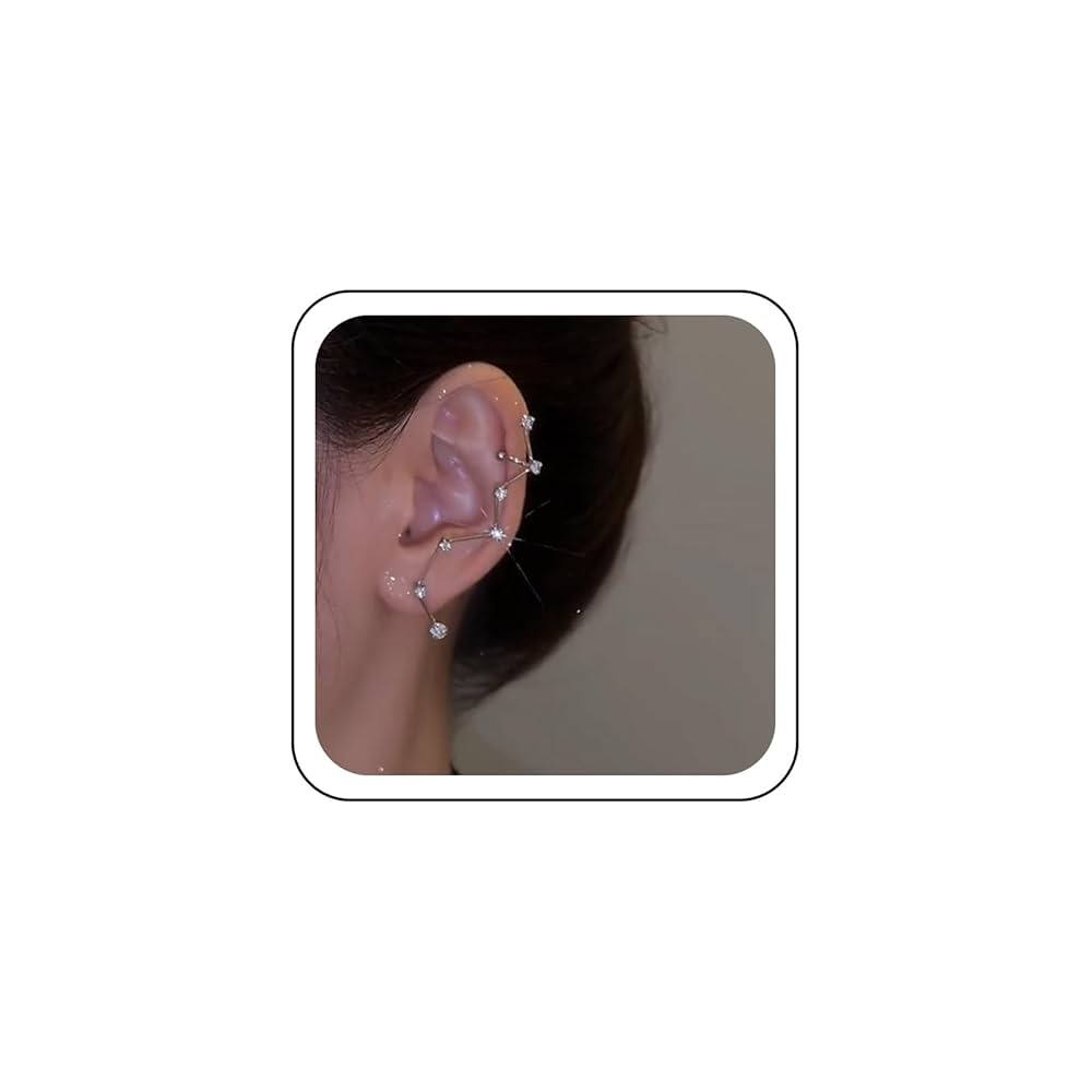 Amazon.com: Zeshimb Crystal Ear Cuff Earring Silver